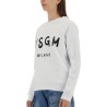 SWEATSHIRT WITH BRUSHED LOGO PRINT