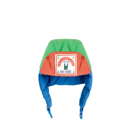 baby color block padded chapka