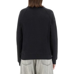 SWEATSHIRT WITH BRUSHED LOGO PRINT