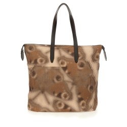 PRINTED COTTON DENIM TOTE BAG