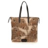 PRINTED COTTON DENIM TOTE BAG