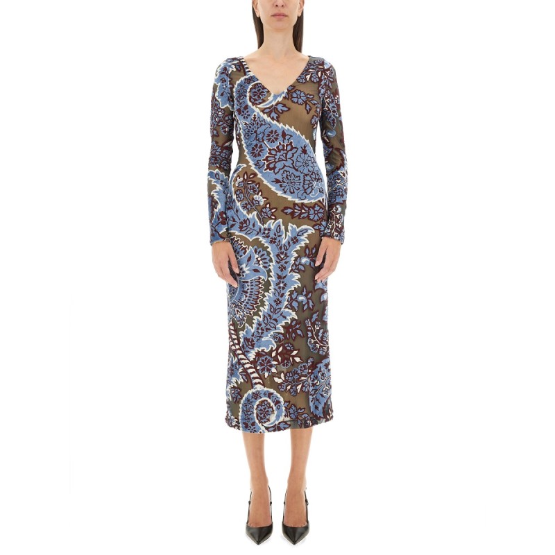 VELVET JACQUARD TULLE DRESS
