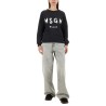 SWEATSHIRT WITH BRUSHED LOGO PRINT