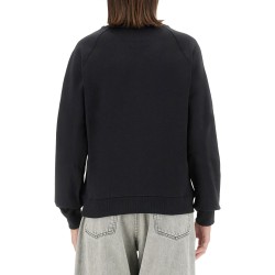 SWEATSHIRT WITH BRUSHED LOGO PRINT