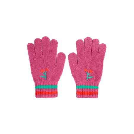 cherry knitted gloves