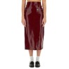 PATENT LEATHER MIDI SKIRT