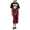 PATENT LEATHER MIDI SKIRT