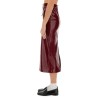 PATENT LEATHER MIDI SKIRT