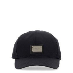 BASEBALL CAP WITH LOGO PLAQUE