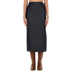WOOL BLEND PENCIL SKIRT