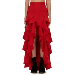 CREPE SKIRT WITH RUFFLES