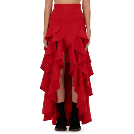 CREPE SKIRT WITH RUFFLES
