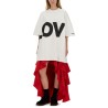 CREPE SKIRT WITH RUFFLES