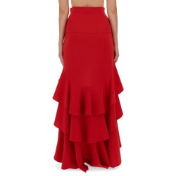CREPE SKIRT WITH RUFFLES