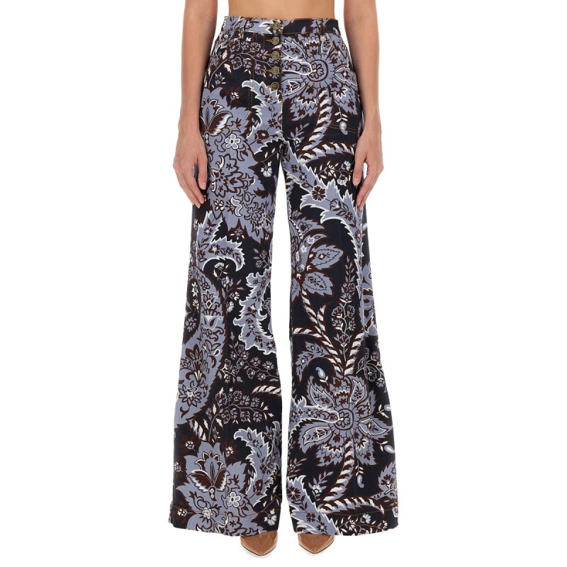 PAISLEY PRINT FLARE JEANS