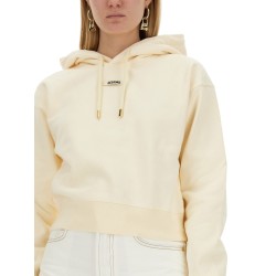 "THE SWEATSHIRT" WITH GROSGRAIN HOOD
