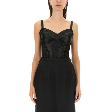SATIN AND LACE CORSETRY TOP