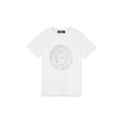 jersey t-shirt + lamimate medusa greca print