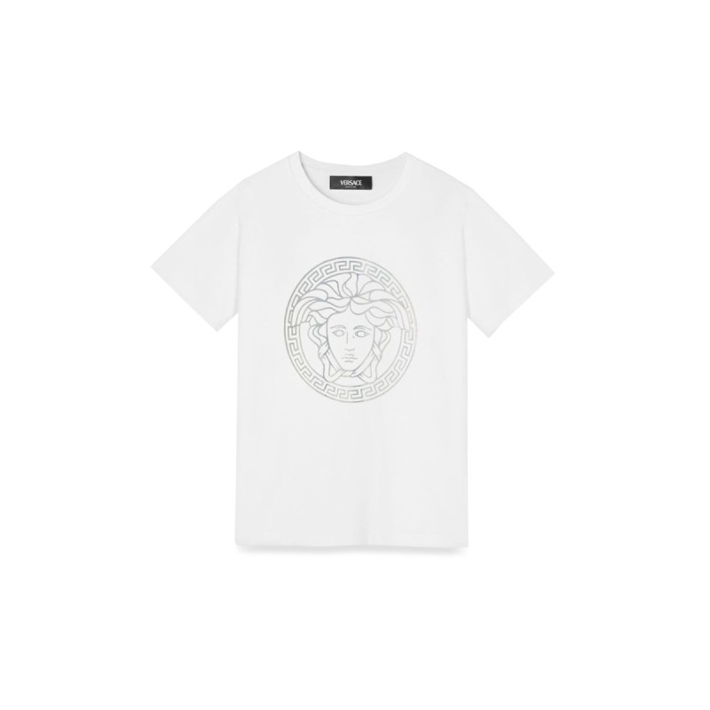 jersey t-shirt + lamimate medusa greca print