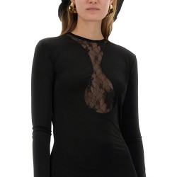 LONG DRESS WITH LACE INSERT