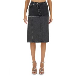 TWO-TONE DENIM SKIRT