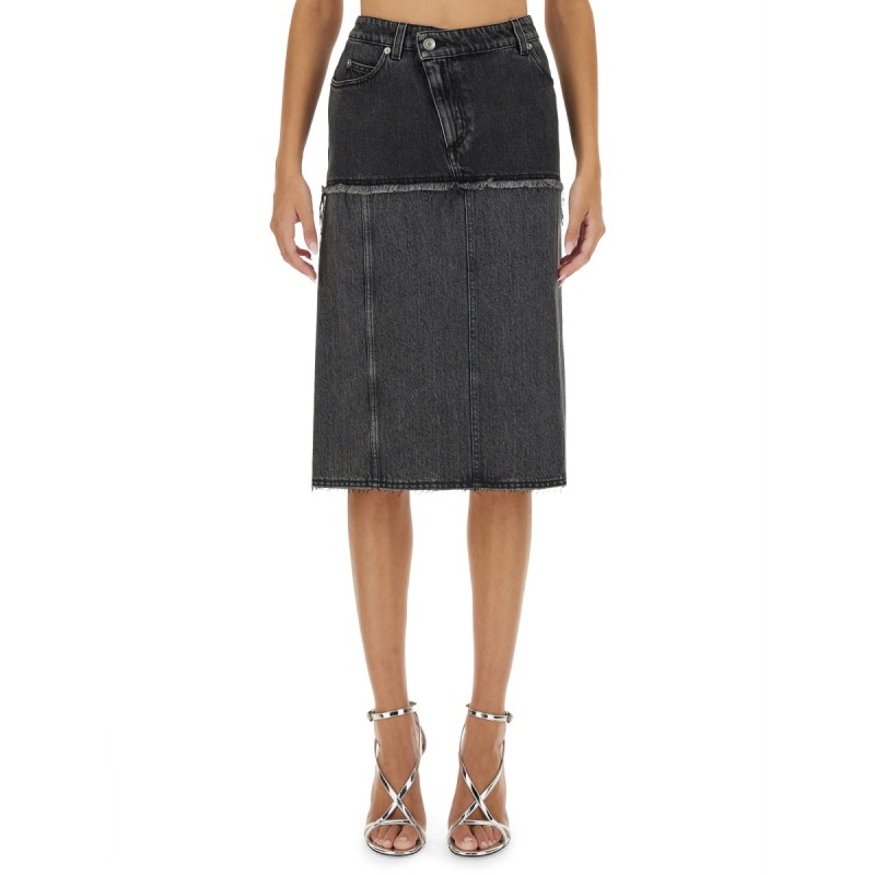 TWO-TONE DENIM SKIRT