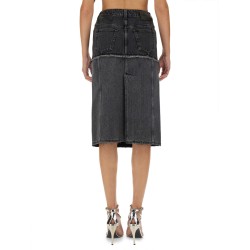 TWO-TONE DENIM SKIRT