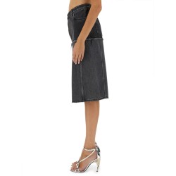 TWO-TONE DENIM SKIRT