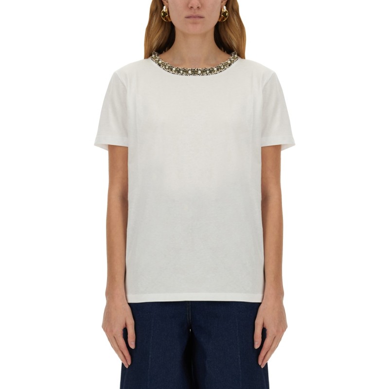T-SHIRT WITH EMBROIDERED COLLAR