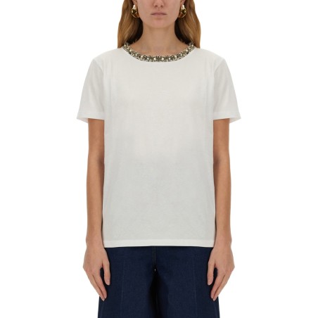 T-SHIRT WITH EMBROIDERED COLLAR