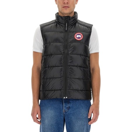 DOWN VEST WITH LOGO PATCH