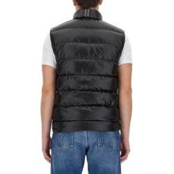 DOWN VEST WITH LOGO PATCH