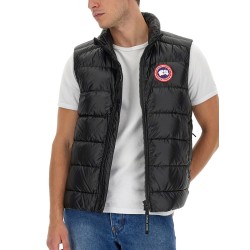 DOWN VEST WITH LOGO PATCH