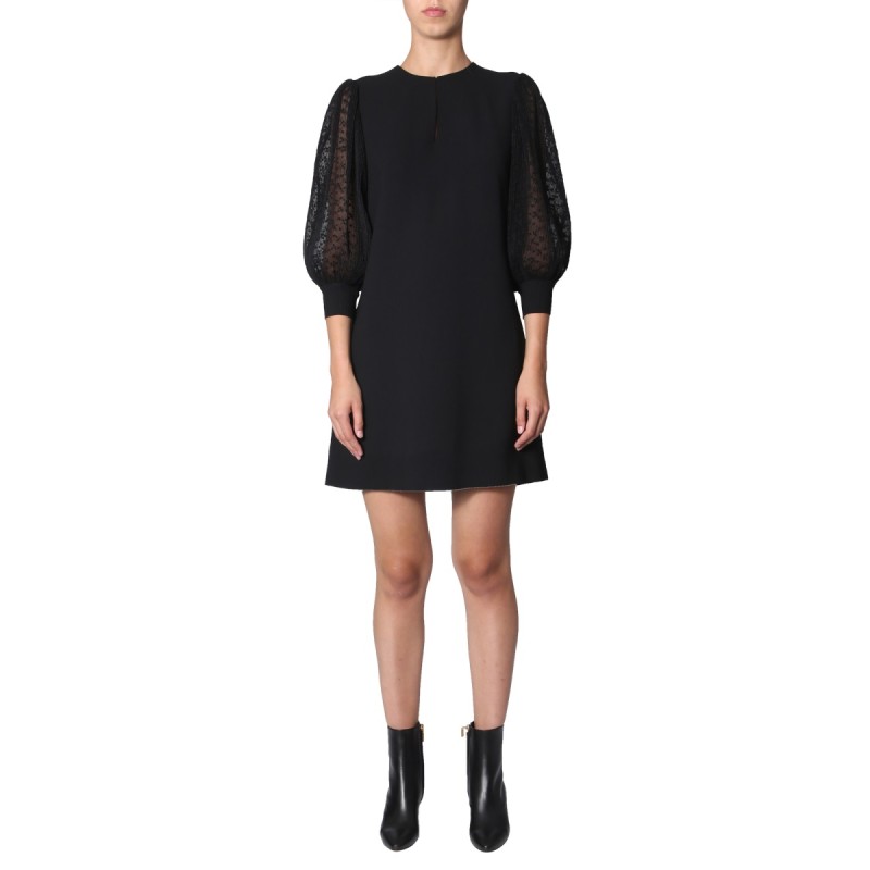 DRESS WITH PLEATED SLEEVES