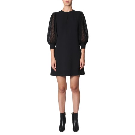 DRESS WITH PLEATED SLEEVES