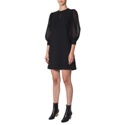 DRESS WITH PLEATED SLEEVES