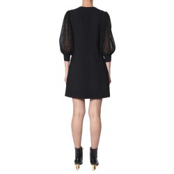 DRESS WITH PLEATED SLEEVES