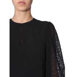 DRESS WITH PLEATED SLEEVES
