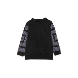 CREWNECK SWEATSHIRT PATTERNED PRINT AND LOGO