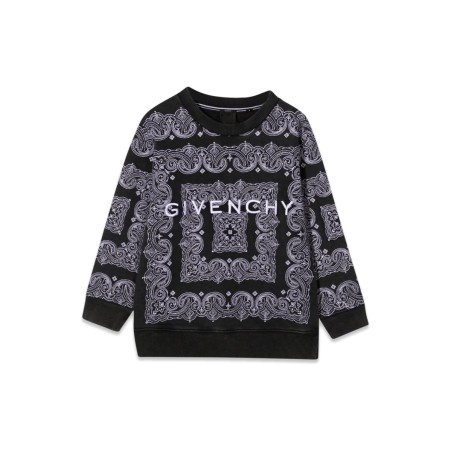 CREWNECK SWEATSHIRT PATTERNED PRINT AND LOGO