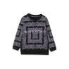 CREWNECK SWEATSHIRT PATTERNED PRINT AND LOGO