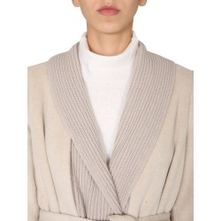 KNITTED SHAWL COLLAR COAT