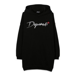 OVER HOODED SWEATSHIRT DRESS