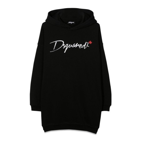 OVER HOODED SWEATSHIRT DRESS