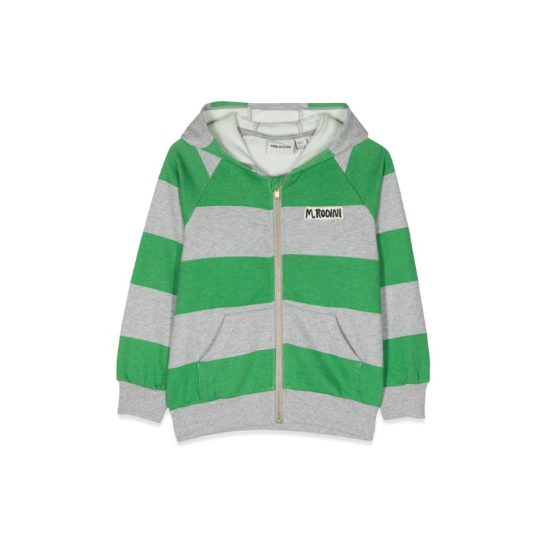 stripe zipper hoodie