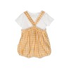 checkered romper with t-shirt