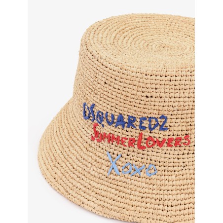 Dsquared2 Summer Lovers natural rafia cloche