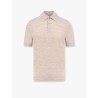 Mélange cotton and linen polo shirt
