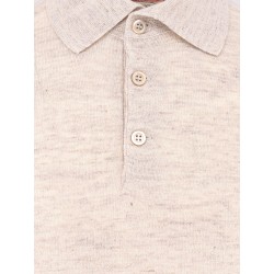 Mélange cotton and linen polo shirt