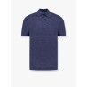 Mélange cotton and linen polo shirt